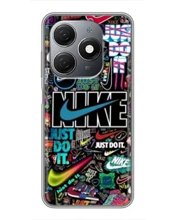 Чехол для TECNO Spark 20 с картинкой «Яркий коллаж Nike»