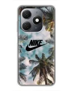 Чехол для TECNO Spark 20 с картинкой «Тропический принт Nike»