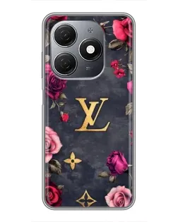 Чехол для TECNO Spark 20 с картинкой «Цветочный Louis Vuitton»