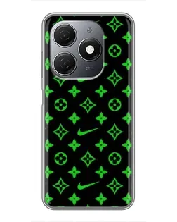 Чехол для TECNO Spark 20 с картинкой «Неоновый принт LV»