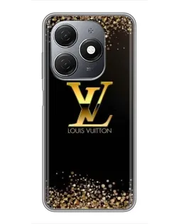 Чехол для TECNO Spark 20 с картинкой «LV — золотые искры»