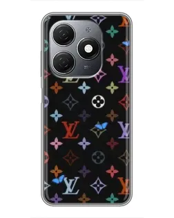 Чехол для TECNO Spark 20 с картинкой «Цветная монограмма LV»