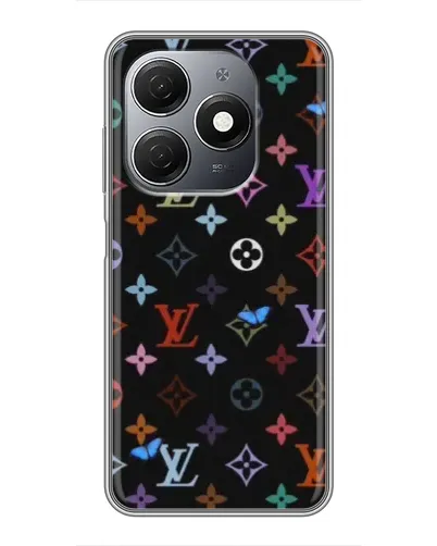 Чехол для TECNO Spark 20 с картинкой «Цветная монограмма LV»