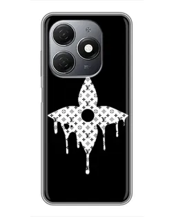 Чехол для TECNO Spark 20 с картинкой «Цветочная монограмма»