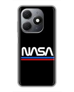 Чехол для TECNO Spark 20 с картинкой «NASA — классика Red Blue»