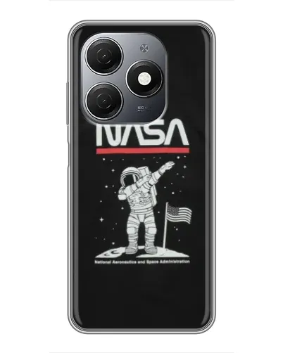 Чехол для TECNO Spark 20 с картинкой «NASA — шагаем по Луне»