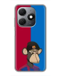 Чехол для TECNO Spark 20 с картинкой «Bored Ape — фанат Барсы»