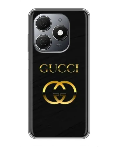 Чехол для TECNO Spark 20 с картинкой «Золотой логотип Gucci»