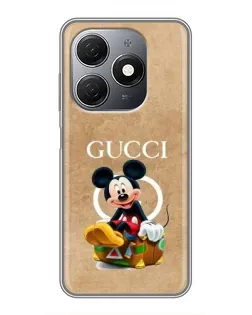 Чехол для TECNO Spark 20 с картинкой «Микки Маус Gucci — крафт»