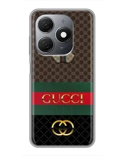 Чехол для TECNO Spark 20 с картинкой «Gucci — брендированный десерт»