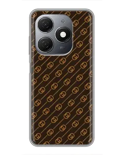 Чехол для TECNO Spark 20 с картинкой «Gucci — золотые диагонали»