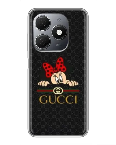 Чехол для TECNO Spark 20 с картинкой «Минни Маус Gucci — черный»