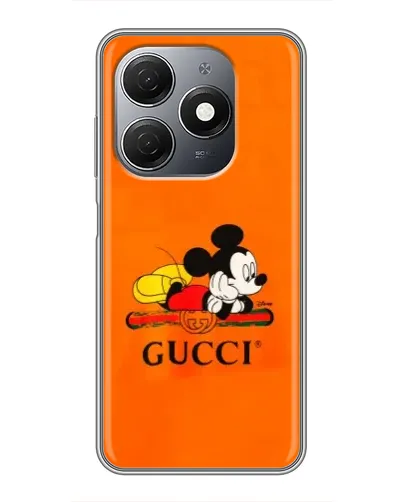 Чехол для TECNO Spark 20 с картинкой «Микки Маус Gucci — оранж»
