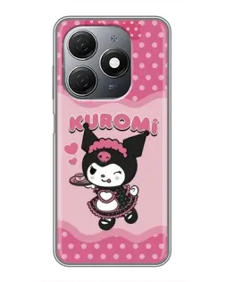 Чехол для TECNO Spark 20 с картинкой «Kuromi в очках»