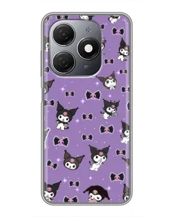 Чехол для TECNO Spark 20 с картинкой «Kuromi — паттерн»