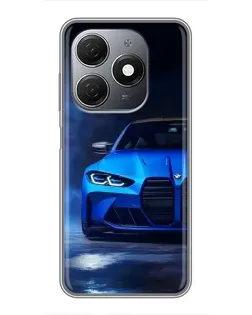 Чохол для TECNO Spark 20 з картинкою «Блакитна BMW M4»