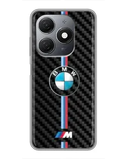 Чохол для TECNO Spark 20 з картинкою «Емблема BMW та карбон»