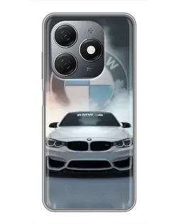 Чехол для TECNO Spark 20 с картинкой «BMW в белом дыму»