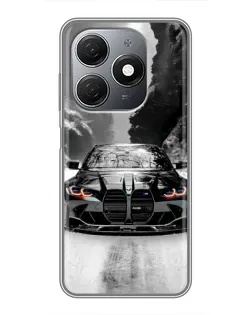 Чехол для TECNO Spark 20 с картинкой «BMW — акварельный дрифт»