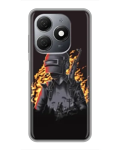 Чехол для TECNO Spark 20 с картинкой «PUBG — огненный силуэт» Чехол для TECNO Spark 20 с картинкой «PUBG — огненный силуэт»