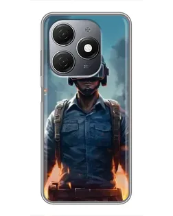 Чехол для TECNO Spark 20 с картинкой «PUBG — реалистичный герой»