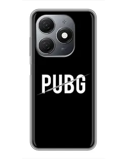 Чехол для TECNO Spark 20 с картинкой «PUBG — белый логотип»