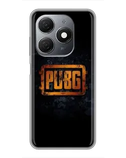 Чехол для TECNO Spark 20 с картинкой «PUBG — золотой логотип»