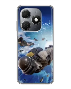 Чехол для TECNO Spark 20 с картинкой «Десант PUBG — прыжок»