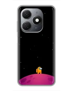 Чехол для TECNO Spark 20 с картинкой «Одинокий герой на планете»