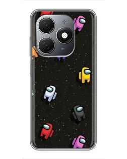 Чехол для TECNO Spark 20 с картинкой «Космический паттерн Among Us»