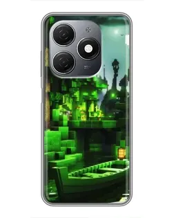 Чехол для TECNO Spark 20 с картинкой «Minecraft лесной пейзаж»