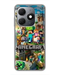 Чехол для TECNO Spark 20 с картинкой «Замок Minecraft»