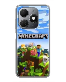 Чехол для TECNO Spark 20 с картинкой «Minecraft классический мир»