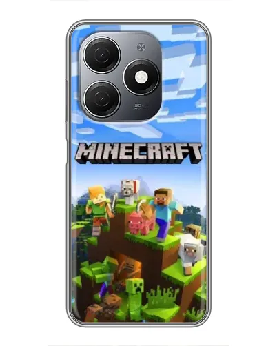 Чехол для TECNO Spark 20 с картинкой «Minecraft классический мир»