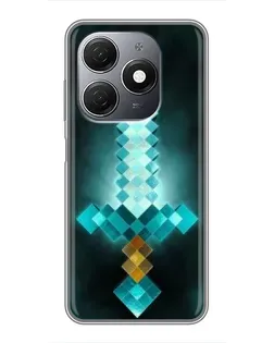 Чехол для TECNO Spark 20 с картинкой «Алмазный меч неон»