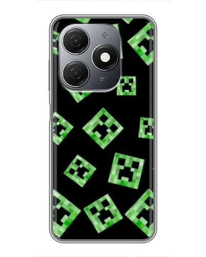 Чехол для TECNO Spark 20 с картинкой «Паттерн с криперами»