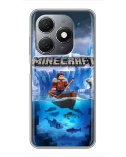 Чехол для TECNO Spark 20 с картинкой «Minecraft ледяной мир»