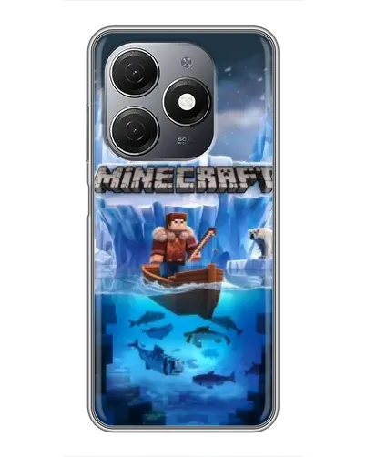 Чехол для TECNO Spark 20 с картинкой «Minecraft ледяной мир»