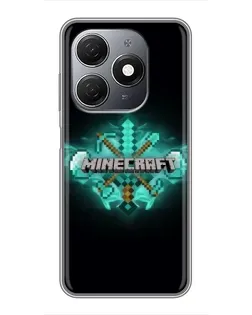 Чехол для TECNO Spark 20 с картинкой «Minecraft Diamond лого»