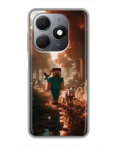 Чехол для TECNO Spark 20 с картинкой «Стив в лесу»