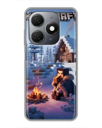 Чехол для TECNO Spark 20 с картинкой «Зимний Minecraft»