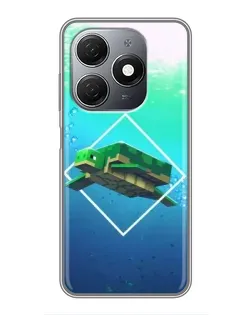 Чехол для TECNO Spark 20 с картинкой «Черепаха Minecraft»