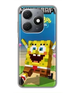 Чохол для TECNO Spark 20 з картинкою «Губка Боб Minecraft»