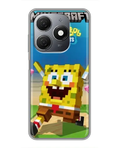 Чохол для TECNO Spark 20 з картинкою «Губка Боб Minecraft» Чохол для TECNO Spark 20 з картинкою «Губка Боб Minecraft»