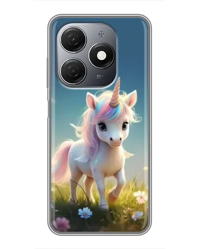Чехол для TECNO Spark 20 с картинкой «Единорог на поляне»