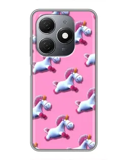 Чехол для TECNO Spark 20 с картинкой «Единороги на розовом»
