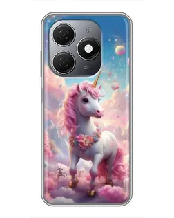 Чехол для TECNO Spark 20 с картинкой «Единорог среди облаков»