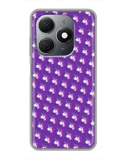 Чехол для TECNO Spark 20 с картинкой «Единороги на фиолетовом»