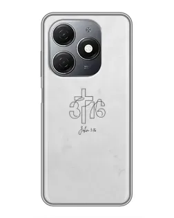 Чехол для TECNO Spark 20 с картинкой «Иоанна 3:16 Крест»