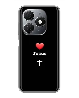 Чехол для TECNO Spark 20 с картинкой «Сердце - Jesus»